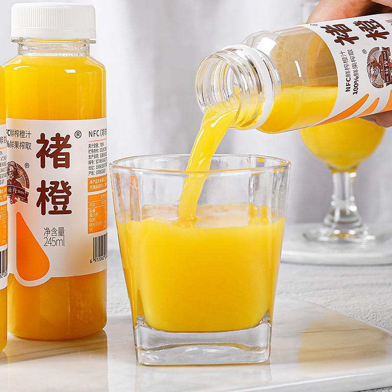 褚橙NFC橙汁葡萄汁蓝莓鲜榨饮料245ml不加水不加糖非浓缩还原果汁 - 图0