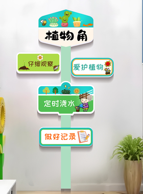 植树节环创教室植物角楼梯走廊文化背景墙贴幼儿园环创主题墙成品