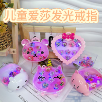 Children sparkling ring Aesha luminous ring cute girl Katumbi Gift Ring Gift Gift First Decorated Box