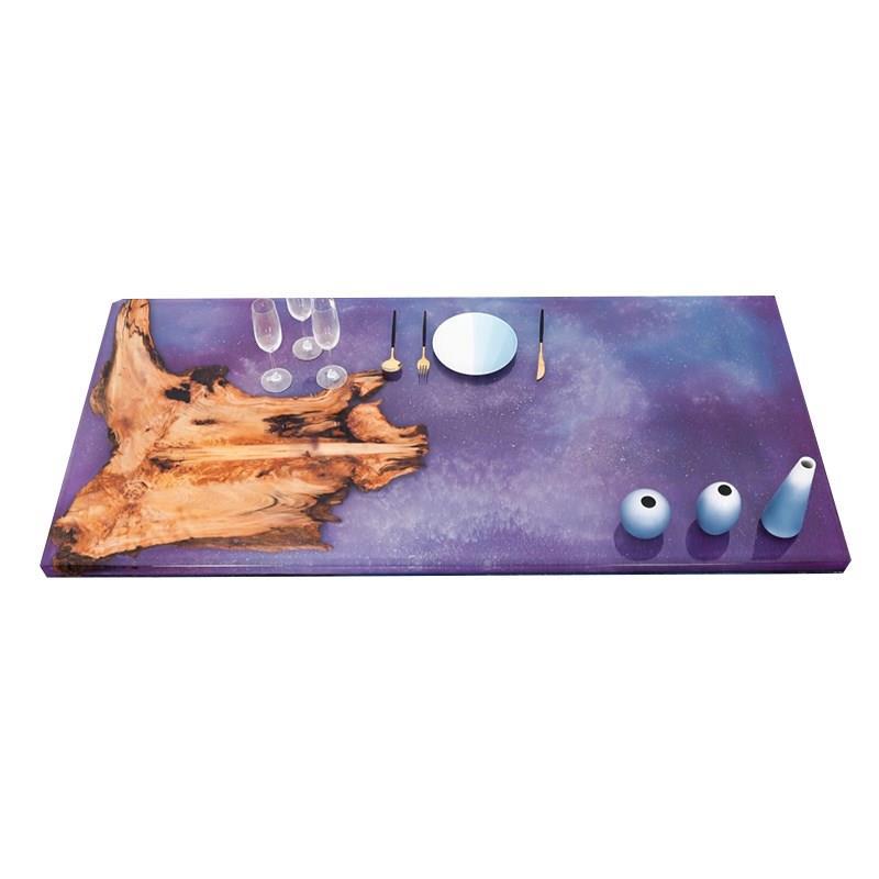 环氧树脂桌子茶桌面板实木大板整板茶台河流桌茶几餐桌海浪原木 - 图3