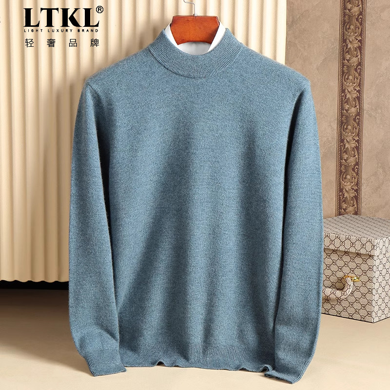 鄂尔多斯市加厚圆领冬季中年100%纯山羊绒衫男毛衣男半高领打底衫,淘宝优惠券,粉丝福利购,淘宝优惠卷