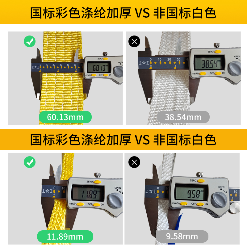 国标彩色扁平吊装带行车吊车2/3/5吨8T10米M双扣工业起重吊带吊绳-图2