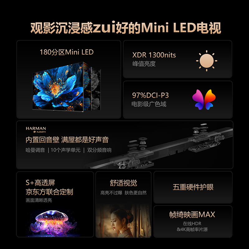 创维55A5D Pro55英寸MiniLED内置回音壁定制S+高透屏家用液晶电视 - 图2