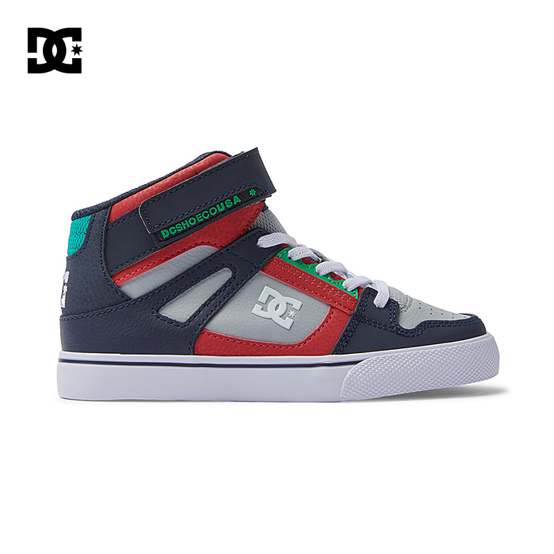 DCSHOES PURE HI高帮休闲板鞋3D立体LOGO童鞋运动鞋系带DC滑板鞋 - 图2