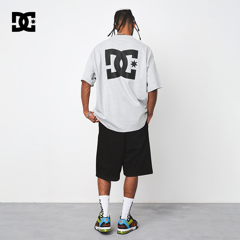 DCSHOES官方正品简约印花上衣运动纯棉男女同款重磅短袖T恤-图1