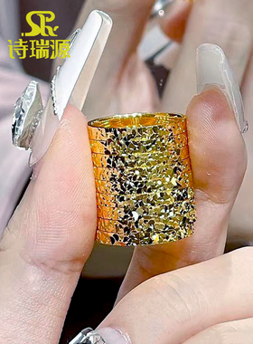 999足金新款碎碎金戒指