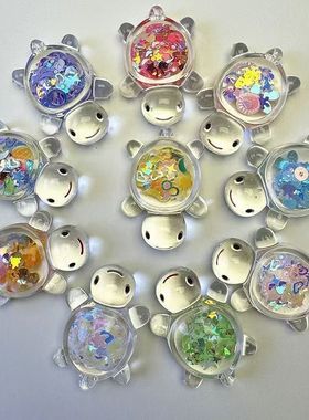 夜光发光迷你水晶小乌龟摆件桌面装饰可爱公仔玩偶荧光大海龟玩具