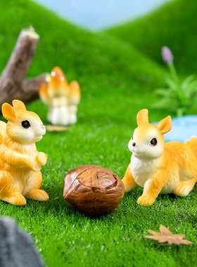 微景观DIY苔藓园艺造景树脂小松鼠宠物缸装饰品配件写实可爱动物