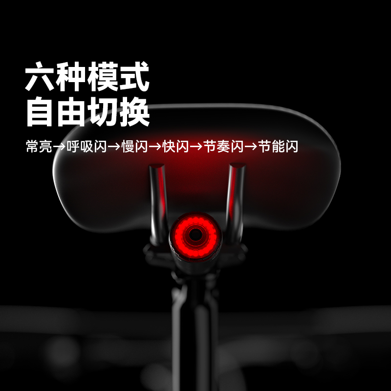 BLACKDOG黑狗自行车尾灯夜骑灯山地车公路车智能刹车感应骑行装备 - 图3