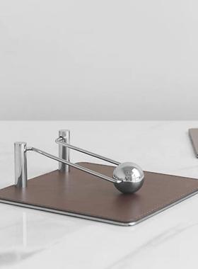 创意轻奢不锈钢皮质纸巾座方形定点纸巾架酒店前台餐厅桌面纸巾盒