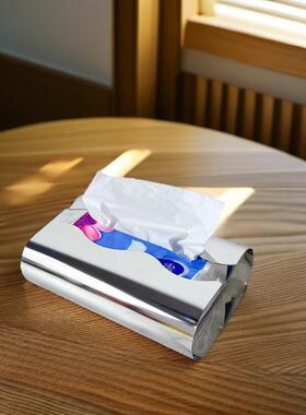 不锈钢纸巾盒客厅茶几抽纸盒洗脸巾收纳盒擦手纸盒家居装饰摆件