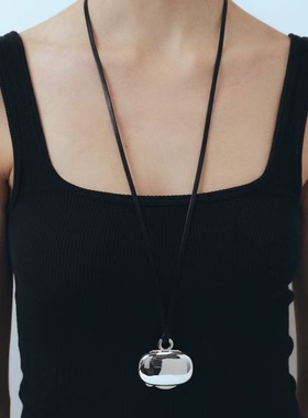 英国CoopKoop月光宝盒复古银色盒子吊坠皮绳长款项链小众设计