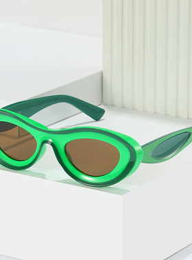 英国coopkoop新款欧美撞色镜潮流个性小框墨镜凹造型太阳眼镜