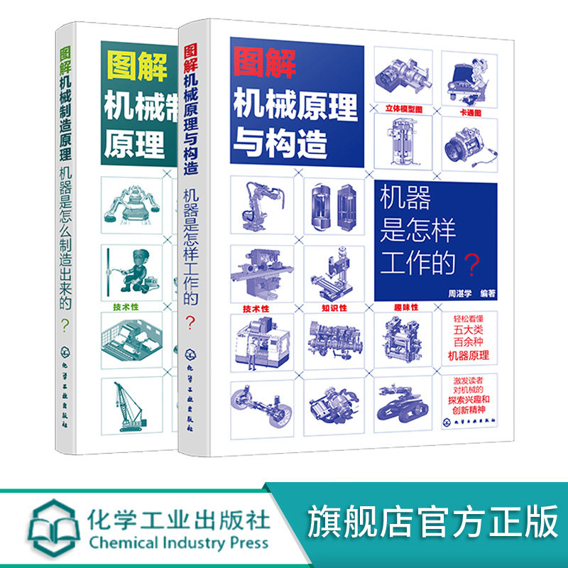 图解机械原理与构造 2册 机器是怎样工作的 机械制造原理 机器是怎么制造出来的 轻松看懂机械原理与构造 机械制造等专业参考书籍