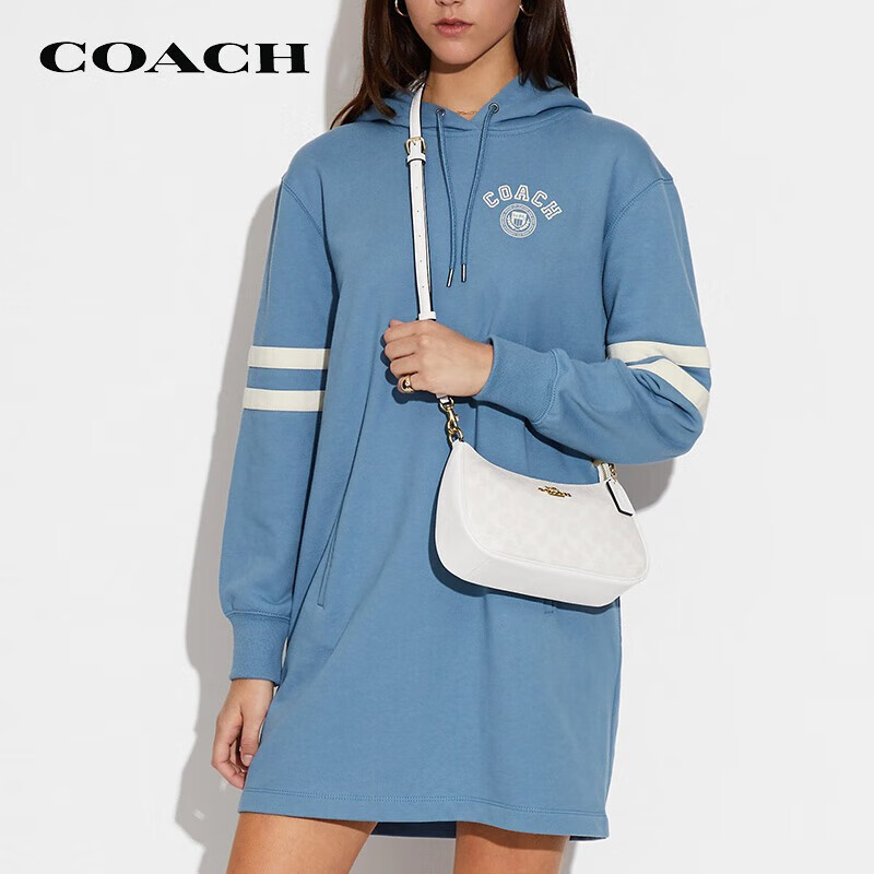 coach蔻驰女包新款Teri25冰川白腋下包麻将月牙斜挎手提小包CA548