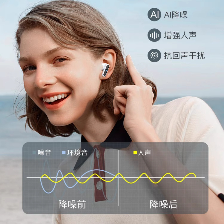 BERHORAL蓝牙耳机半入耳2025年新款降噪真无线低延迟运动跑步高端 - 图2