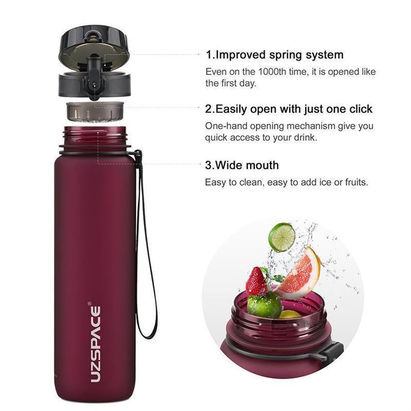 New 500/800/1000ml Sports Water Bottle BPA Free Portable Lea - 图2