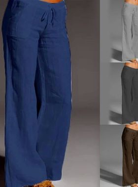 女士低腰款休闲直筒裤