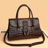 Вместительная и большая сумка на одно плечо, из натуральной кожи, крокодиловый принт, городской стиль
