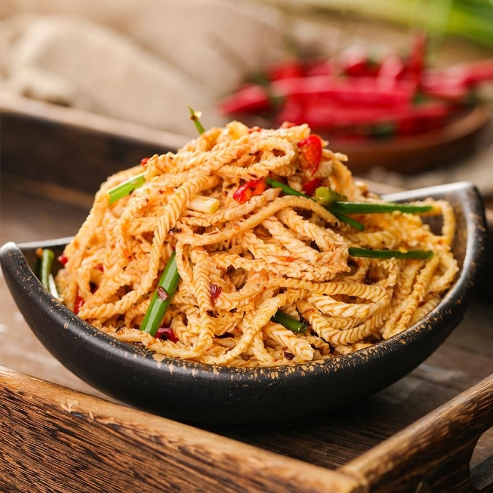 素羊肚丝豆腐丝豆制品人造肉豆皮丝凉拌菜干货大全火锅麻辣烫食材 - 图2