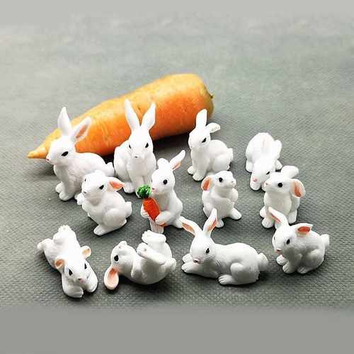 1 Pcs 12 Style Cute Rabbit Easter Decoration Miniature Hare - 图2