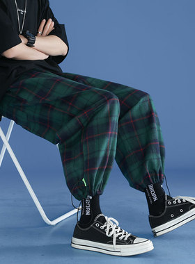 Harajuku Plaid Pants Men's 2022 New Comfortable Loose Street