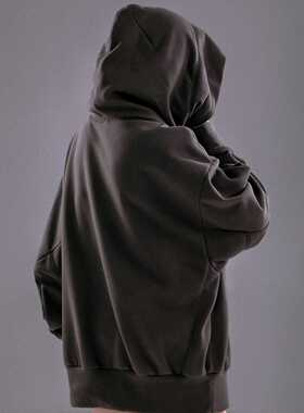 Unisex Autumn Winter High collar loose hooded Men's clothes