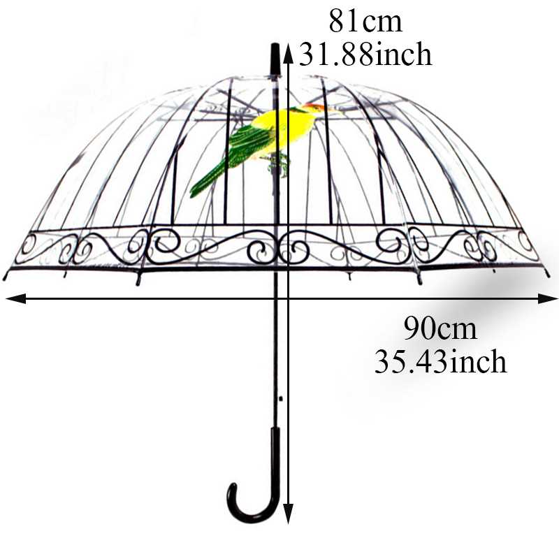 Sakura Umbrellas Transparent Bird Cage Umbrella Cartoon Buil - 图0