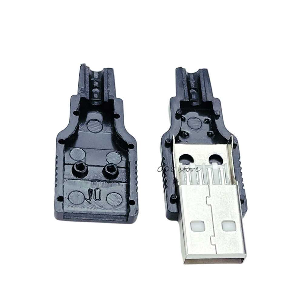 New 10pcs Type A Male USB 4 Pin Plug Socket Connector With B - 图0