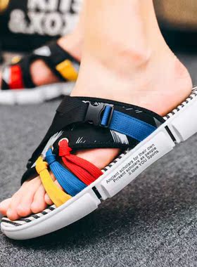 2021 New Summer Light-weight Men's Sandals Black Slip On Sof