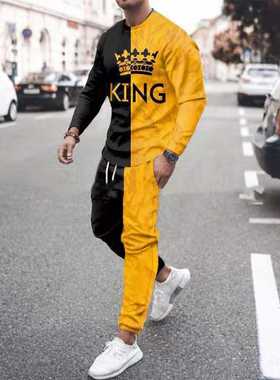 Sprng Autumn Men's Set Casual Sportswear Fashon Male Runn