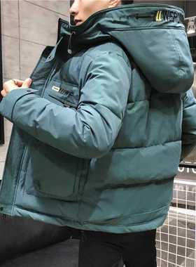 2021 New Winter Men Parka Big Pockets Casual Jacket Hooded S