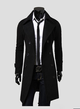 M-4xl plus-size men's double breasted trench coat大码男风衣