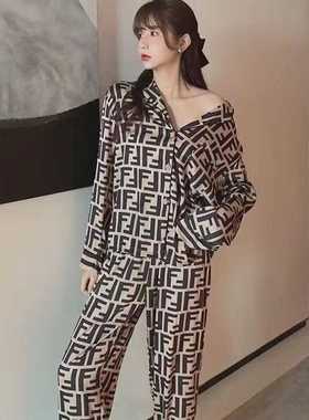 Luxury Women's Pajamas Summer Design Silk Sleepwear Cartoon