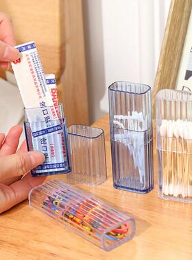 Portable Transparent Storage Box Travel Toothpick Cotton Swa