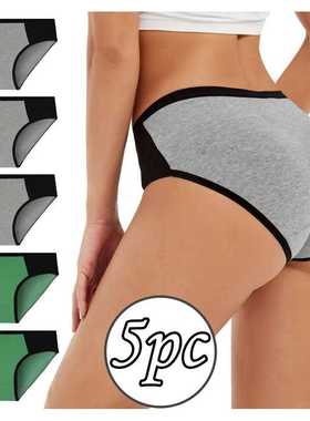 New cotton underwear women's fat briefs 大码女棉内裤5件装