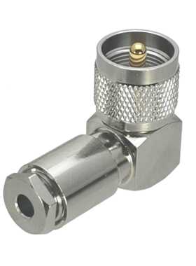 1Pcs Connector UHF PL259 Male plug Right angle Clamp RG58 RG