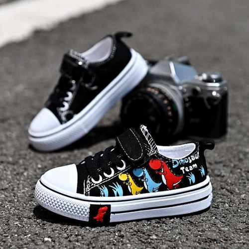 Children cartoon canvas shoes boys and girls casual low-top - 图2