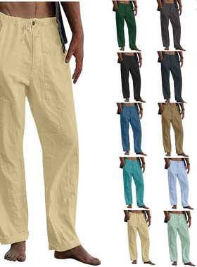 Summer new men's casual cotton yoga pants large size thin se