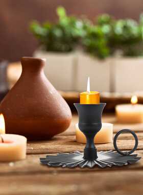 1pc Romantic Iron Fan Modeling Candleholder Desktop