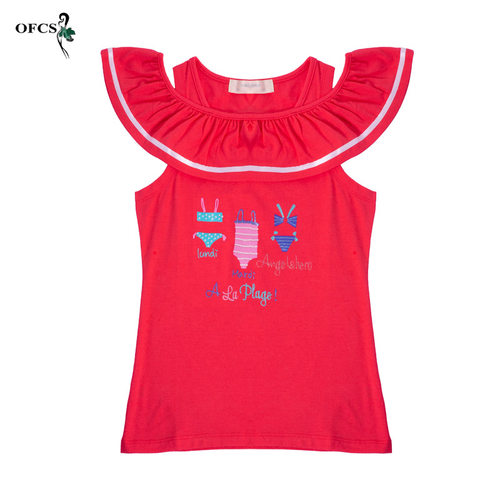 New Girls Crtoon T-shirts Children Summer T-shirt Cotton - 图0