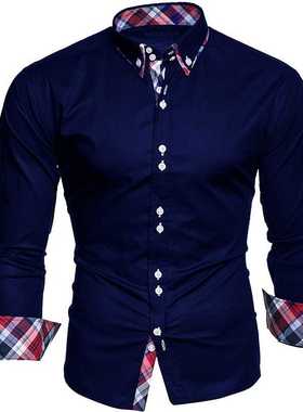 Classic Fit Casual Business Men Dress Shirt Men'S Long Sleev