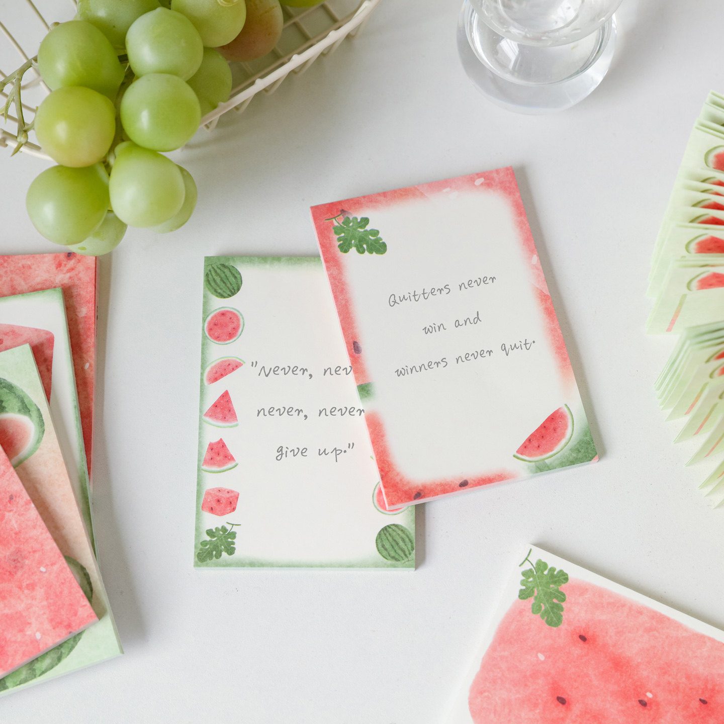 贝祥西瓜甜甜系列八款水果元素便签纸ins风高颜值文艺简约小清新彩色格纹无粘性盐系手帐diy装饰背景素材打底,淘宝优惠券,粉丝福利购,淘宝优惠卷