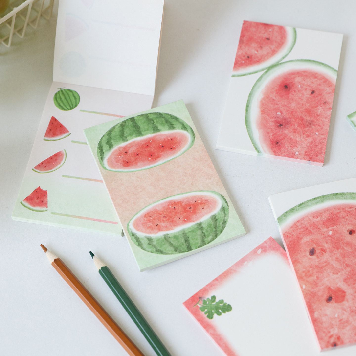 贝祥西瓜甜甜系列八款水果元素便签纸ins风高颜值文艺简约小清新彩色格纹无粘性盐系手帐diy装饰背景素材打底,淘宝优惠券,粉丝福利购,淘宝优惠卷