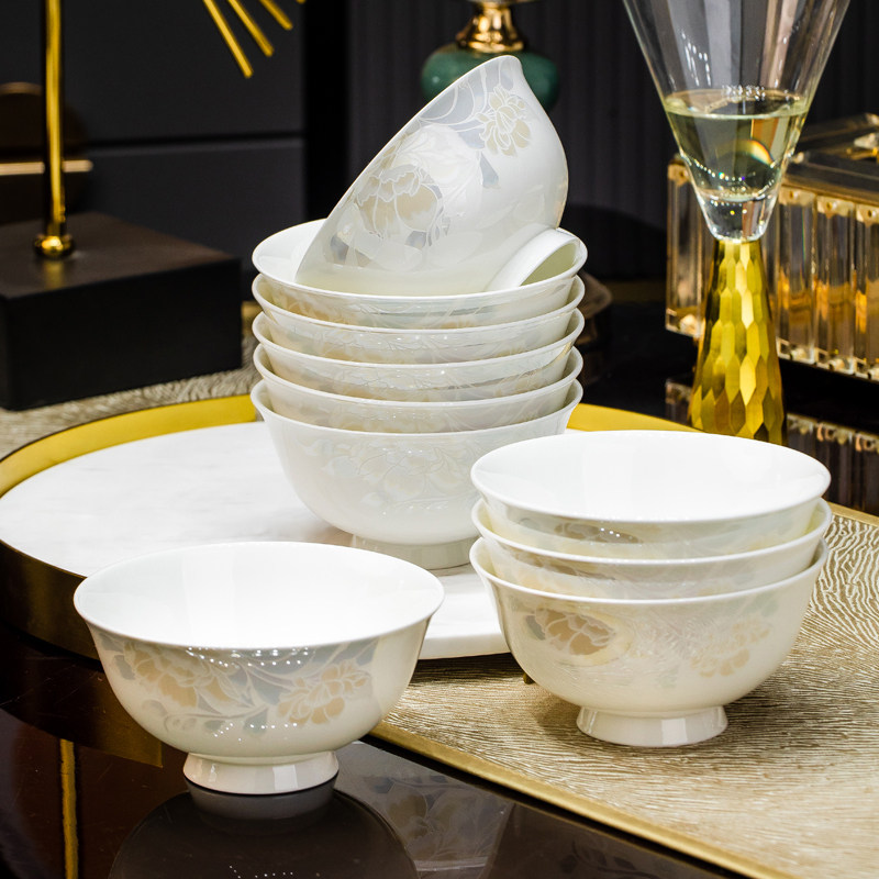 陶瓷餐具家用2025新款轻奢高级感高颜值家用陶瓷饭碗面碗高脚碗