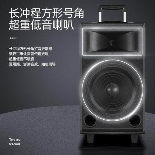 曼龙户外音响专业k歌带无线话筒蓝牙直播声卡移动拉杆广场舞音箱 - 图1