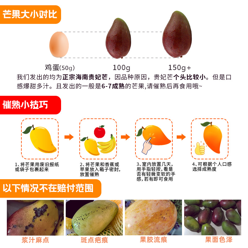 【恰好庄园】海南贵妃芒4.5斤新鲜热带甜心芒水果 - 图0