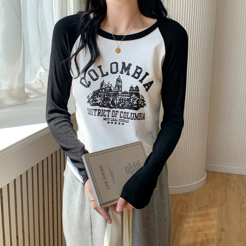 正肩长袖辣妈款外出哺乳修身t恤春装美式复古纯棉W产后喂奶上衣潮,淘宝优惠券,粉丝福利购,淘宝优惠卷