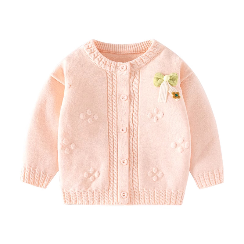 女童针织开衫秋装女宝洋气外穿毛衣秋冬宝宝时尚线衣儿童加绒上衣,淘宝优惠券,粉丝福利购,淘宝优惠卷