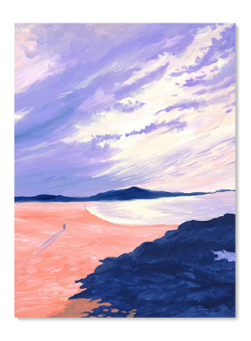 【特惠捡漏】插画师Lili Wood复刻艺术版画个性海边风景装饰画芯